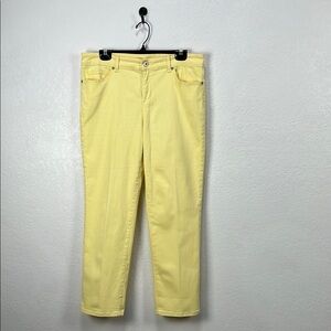 Bandolino Women’s Mandie Pants Size 12S Yellow 4 Pocket Summer Effortless Casual